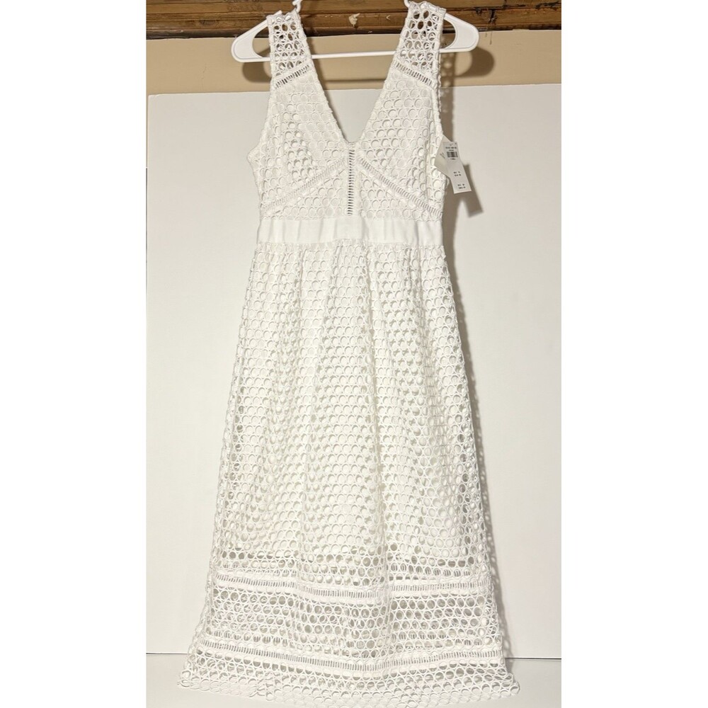 Abercrombie & Fitch Midi Crochet Lined Dress – XS – White – NWT